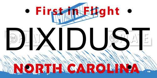 DIXIDUST North Carolina License Plate