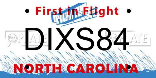 DIXS84 North Carolina License Plate