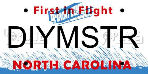 DIYMSTR North Carolina License Plate