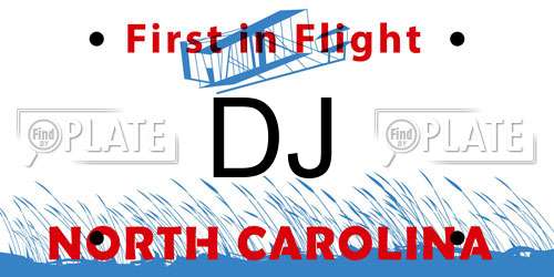 DJ North Carolina License Plate