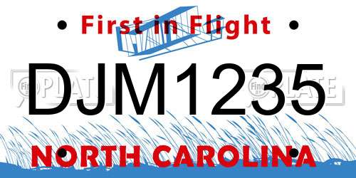 DJM1235 North Carolina License Plate