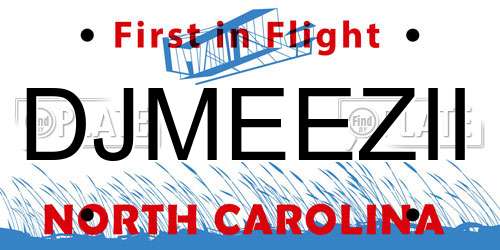 DJMEEZII North Carolina License Plate