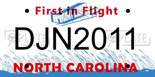 DJN2011 North Carolina License Plate