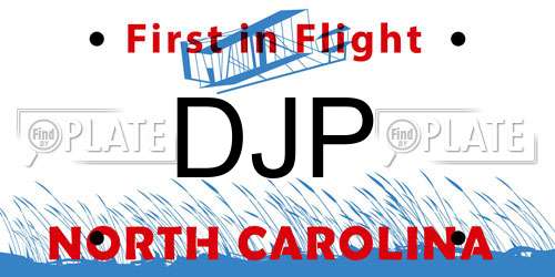 DJP North Carolina License Plate