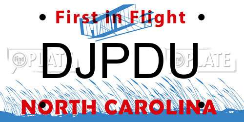 DJPDU North Carolina License Plate