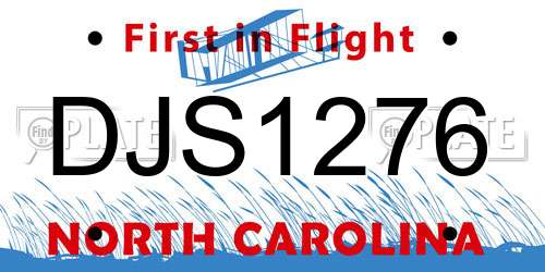 DJS1276 North Carolina License Plate