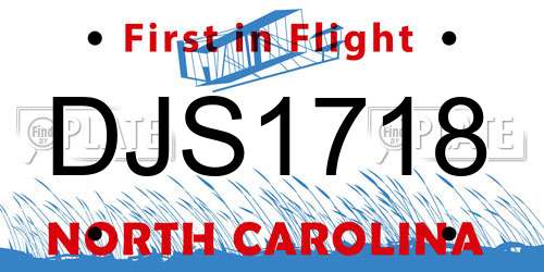 DJS1718 North Carolina License Plate