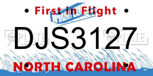 DJS3127 North Carolina License Plate