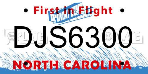 DJS6300 North Carolina License Plate