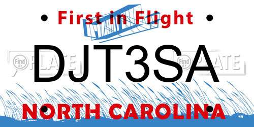 DJT3SA North Carolina License Plate