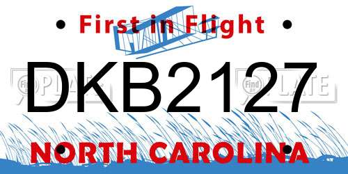 DKB2127 North Carolina License Plate