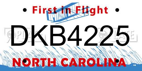 DKB4225 North Carolina License Plate