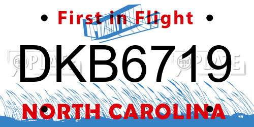 DKB6719 North Carolina License Plate