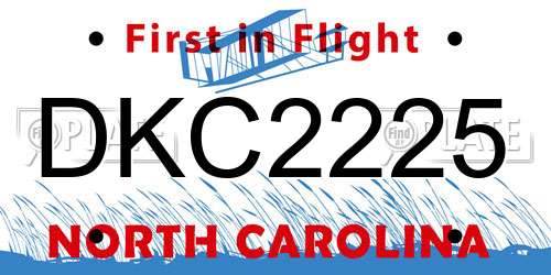 DKC2225 North Carolina License Plate