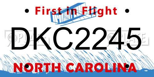 DKC2245 North Carolina License Plate