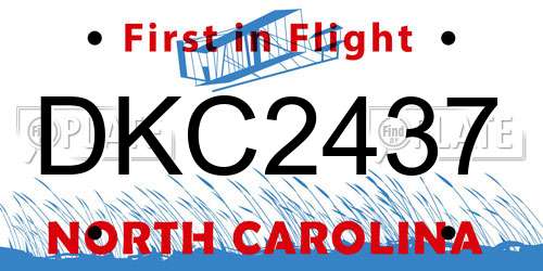 DKC2437 North Carolina License Plate