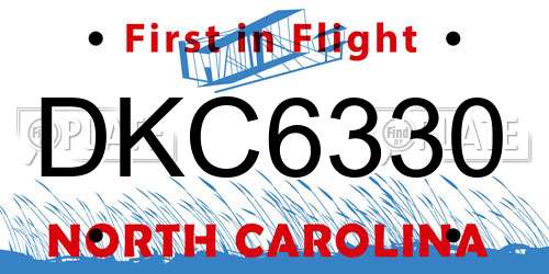 DKC6330 North Carolina License Plate