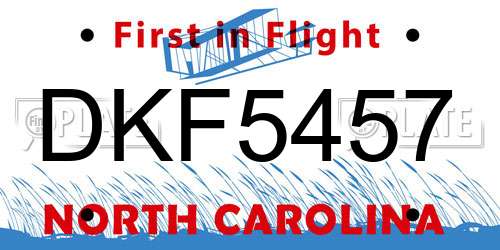 DKF5457 North Carolina License Plate