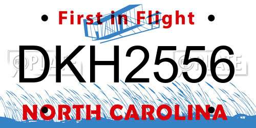 DKH2556 North Carolina License Plate