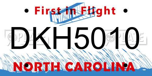 DKH5010 North Carolina License Plate