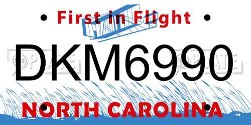 DKM6990 North Carolina License Plate