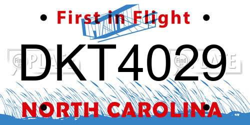 DKT4029 North Carolina License Plate