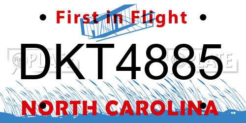 DKT4885 North Carolina License Plate