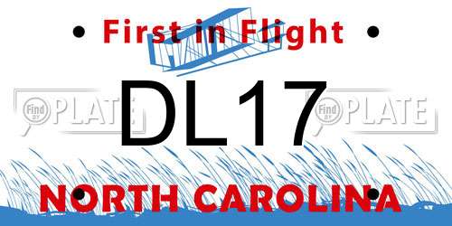 DL17 North Carolina License Plate