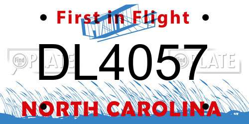 DL4057 North Carolina License Plate