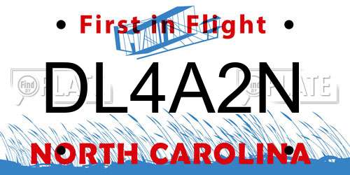 DL4A2N North Carolina License Plate