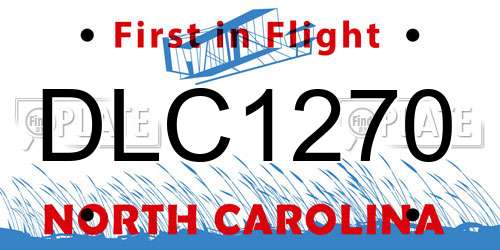DLC1270 North Carolina License Plate