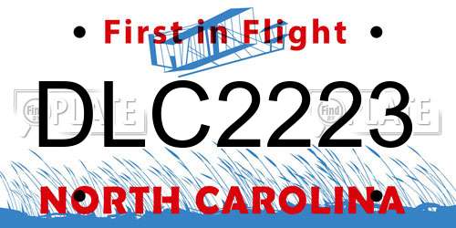 DLC2223 North Carolina License Plate