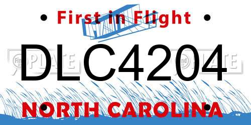 DLC4204 North Carolina License Plate