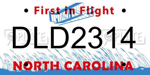 DLD2314 North Carolina License Plate