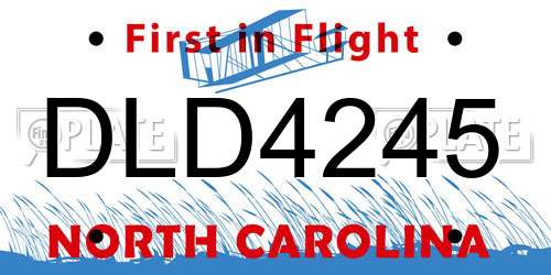 DLD4245 North Carolina License Plate
