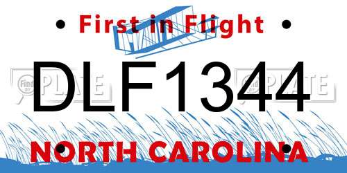 DLF1344 North Carolina License Plate