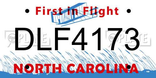DLF4173 North Carolina License Plate