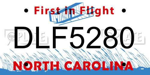 DLF5280 North Carolina License Plate