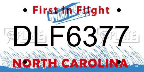 DLF6377 North Carolina License Plate