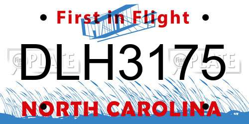 DLH3175 North Carolina License Plate