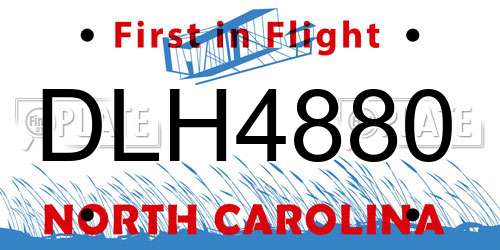 DLH4880 North Carolina License Plate