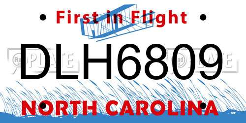 DLH6809 North Carolina License Plate