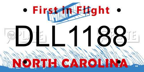 DLL1188 North Carolina License Plate
