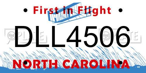 DLL4506 North Carolina License Plate