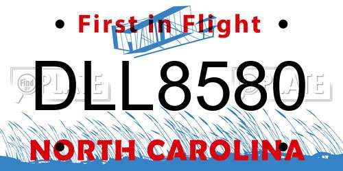 DLL8580 North Carolina License Plate