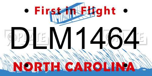 DLM1464 North Carolina License Plate