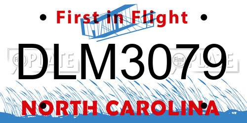DLM3079 North Carolina License Plate