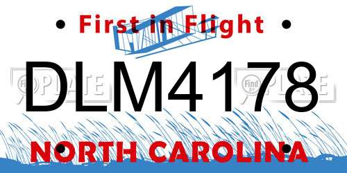DLM4178 North Carolina License Plate