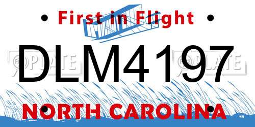 DLM4197 North Carolina License Plate