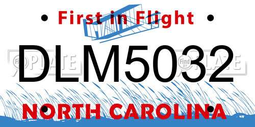 DLM5032 North Carolina License Plate